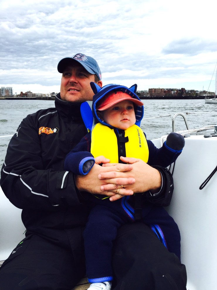 Billy and Finn on deck